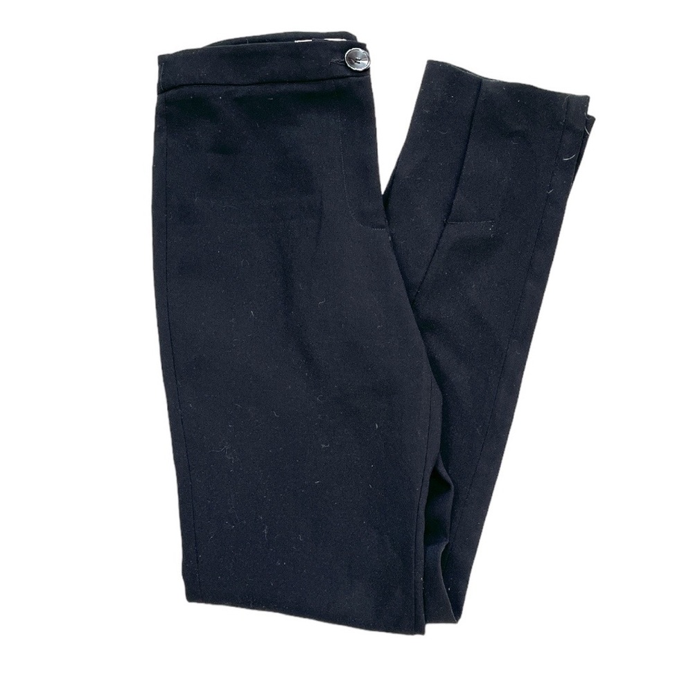 Zara High Rise Straight Leg Slit Ankle Dress Pants Black Size Small